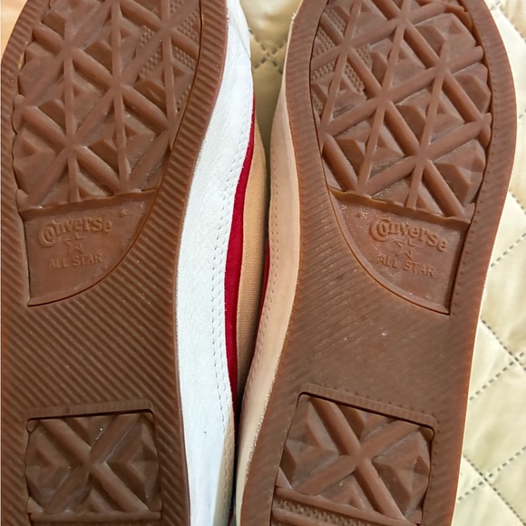 Converse White and Red High-Top Sneakers - Picture 6 of 7